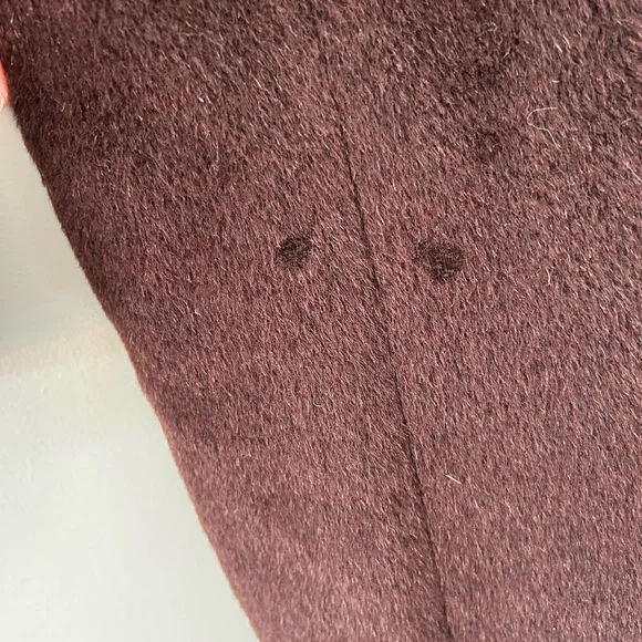 Vintage 60’s Ladies Brown Fox Fur Collar Mink Button Down Long Trench Coat - Picture 6 of 9